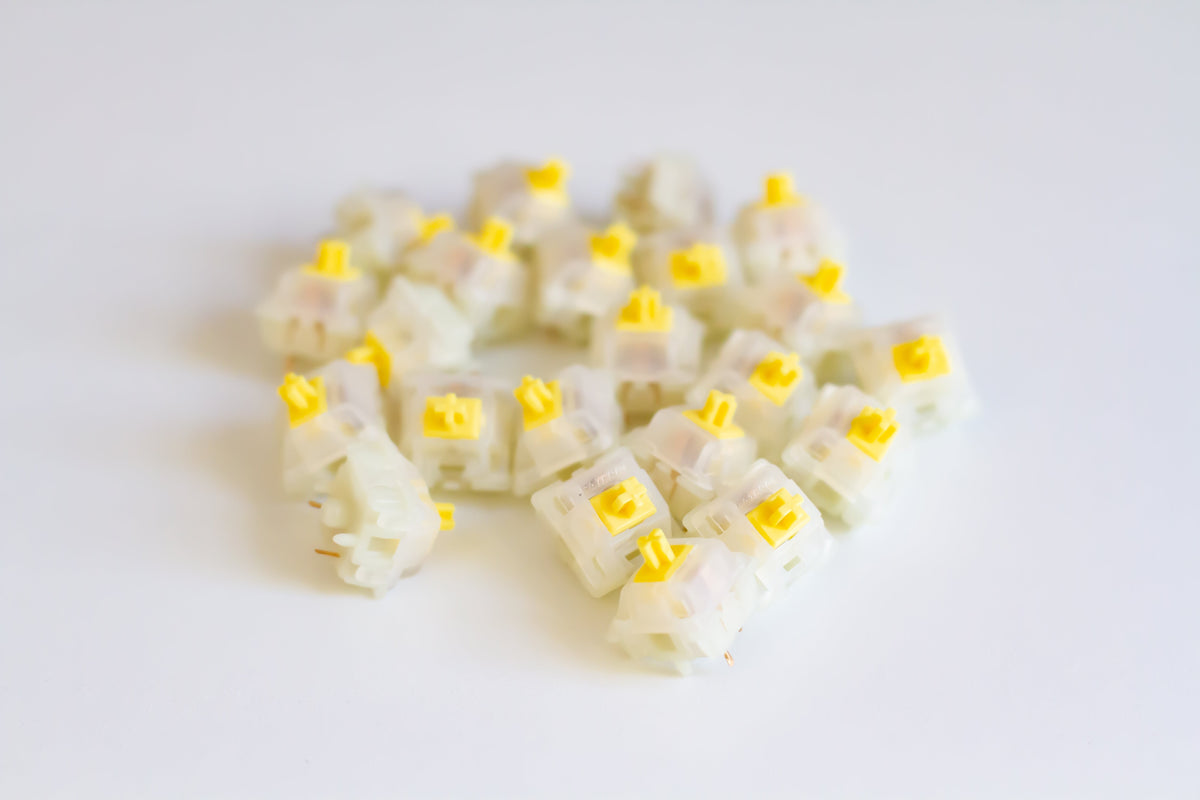 Gateron CAP V2 Milky Yellow/Golden Yellow Switches - Gateron CAP V2 switches utilize a new mold, and they have si