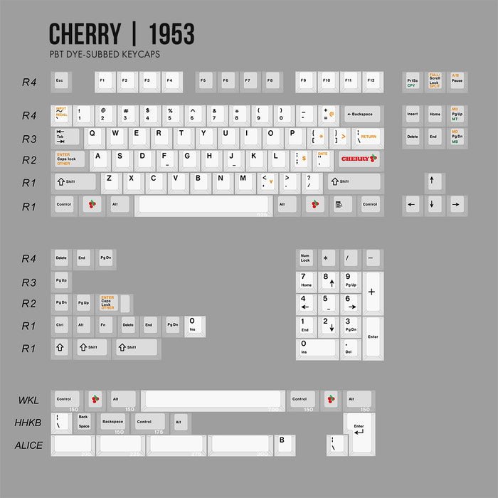 JC Studio Cherry 1953 Keycap Set Dye-Sub PBT