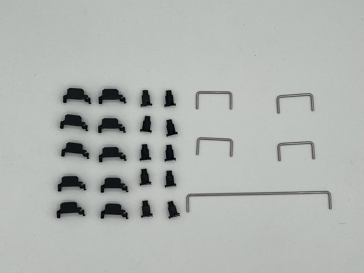 Cherry Clip-In Stabilizers for Mechanical Keyboards - Cherry PCB Clip-In stabilizers kit features black housing wi